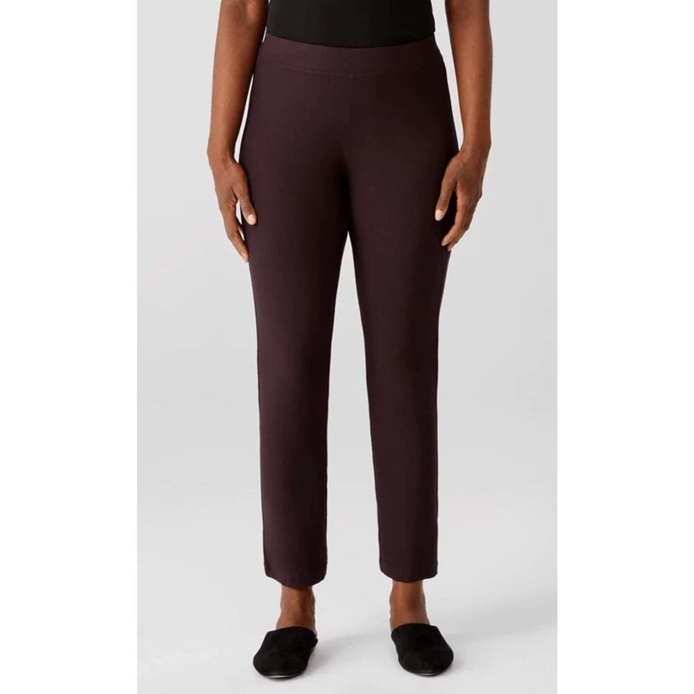Eileen Fisher $168 Washable Stretch Ponte Tapered Slim Ankle Pants brown 2XL